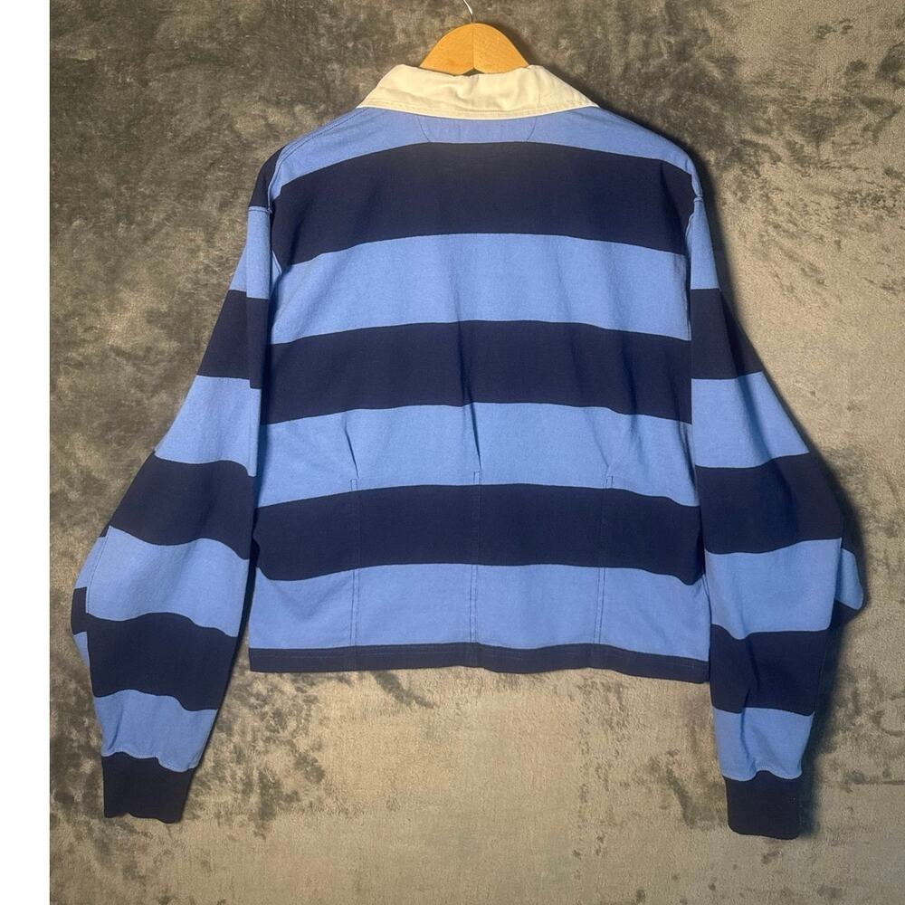 Polo Ralph Lauren Cropped Rugby Shirt Womens XL Striped Tailored Preppy Coquette - Picture 2 of 7